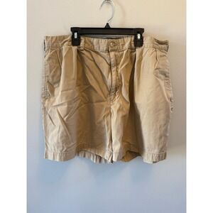 Polo Ralph Lauren Mens Khaki Pleated Chino Shorts Size 38